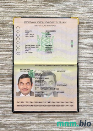 Zambia zdjęcie do paszportu pliki PSD, skan i fotografowany obraz